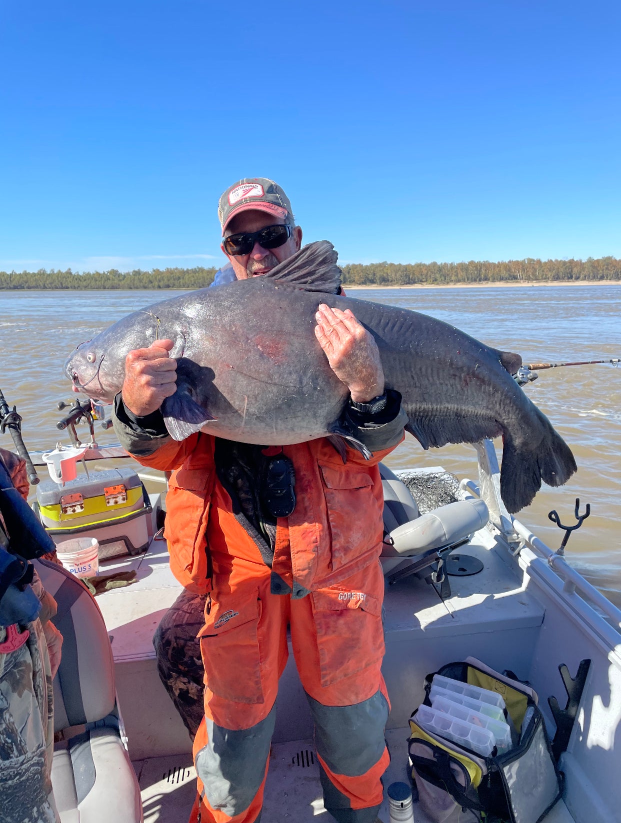 Summer River Channel Catfish Gear (Rod-Reel-Line) + a Razorback! 