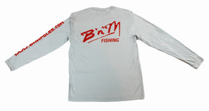 B'n'M Fishing Silver Dry Fit Long Sleeve